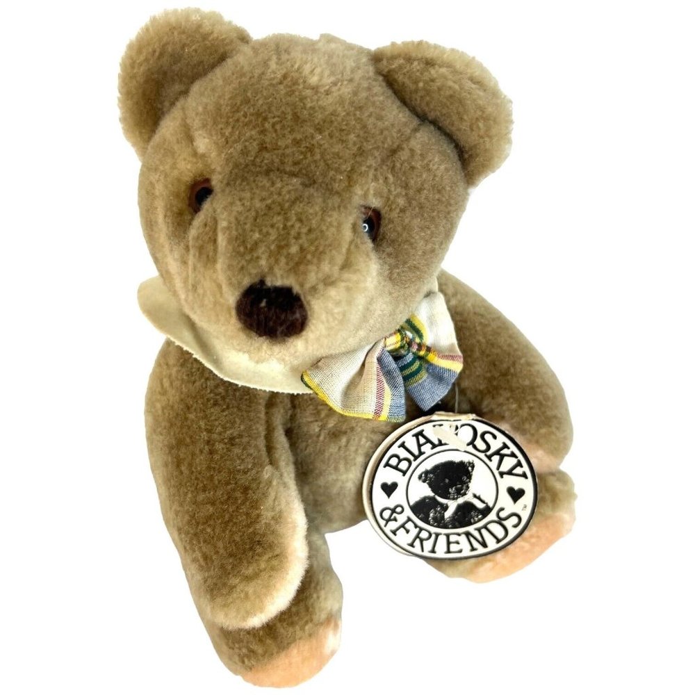 Vintage Gund Bialosky & Friends Teddy Bear 6" Plush Neck Ruffle Stuffed 1982 Tag